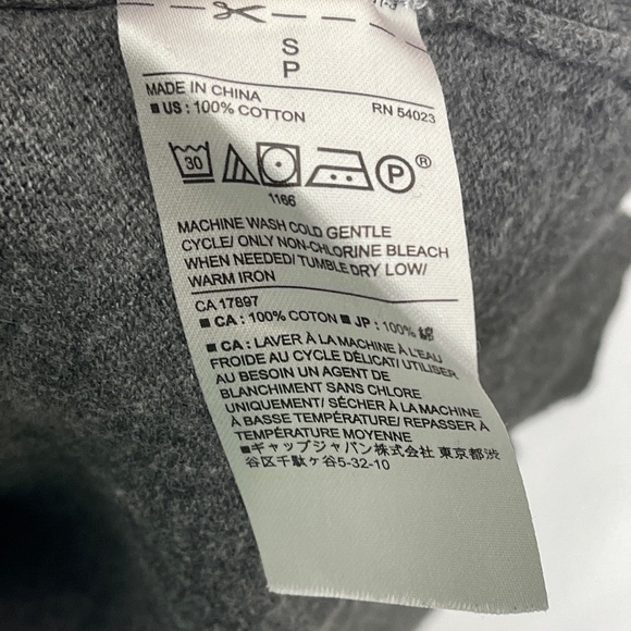 Banana Republic French Bulldog 100% Cotton Sweater Gray - Picture 5 of 6